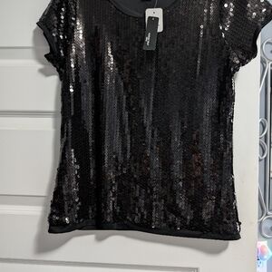 Black Sequin Top by August Silk. New with tags